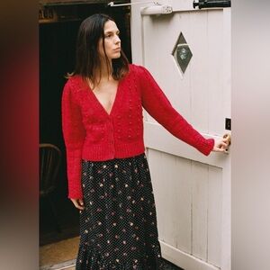 Christy Dawn Gigi cardigan, S, candy apple red